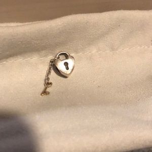 Heart lock with gold key charm